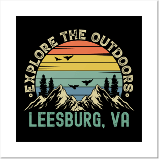 Leesburg, Virginia - Explore The Outdoors - Leesburg, VA Colorful Vintage Sunset Posters and Art